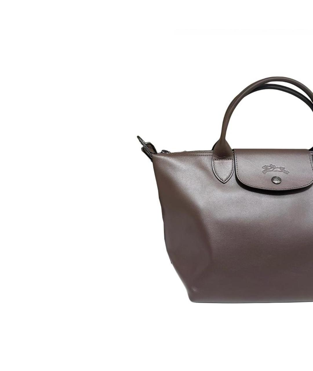 LONGCHAMP Коричневая кожаная сумка тоут, фото 2