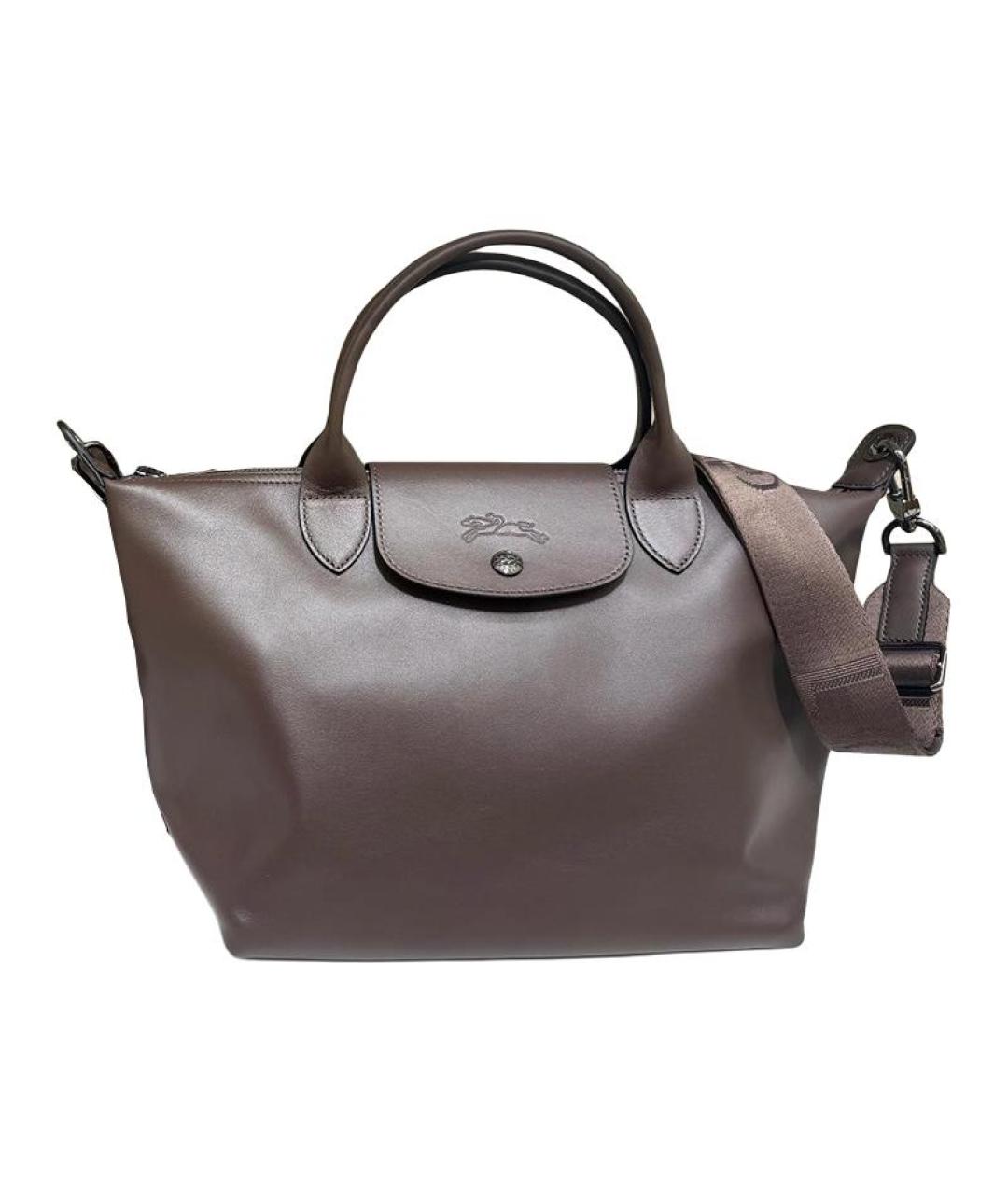 LONGCHAMP Коричневая кожаная сумка тоут, фото 1