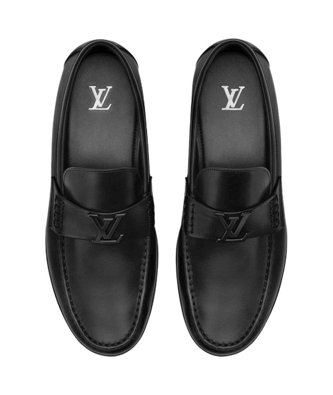 LOUIS VUITTON Черные кожаные лоферы, фото 4