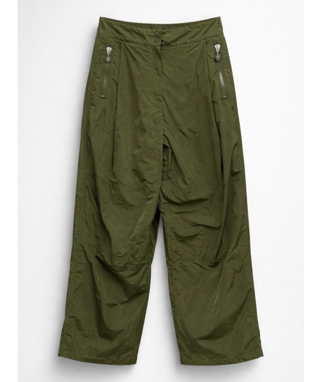 MONCLER Хаки полиэстеровые прямые брюки, фото 10