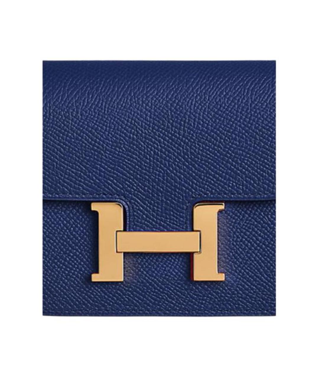 HERMES Синий кожаный кошелек, фото 4