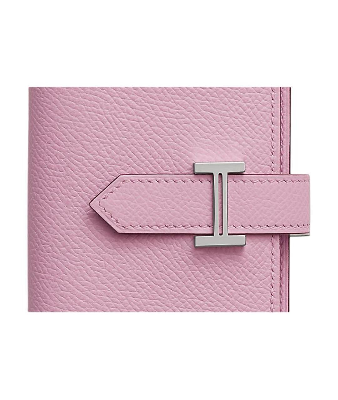 HERMES Розовый кожаный кошелек, фото 4