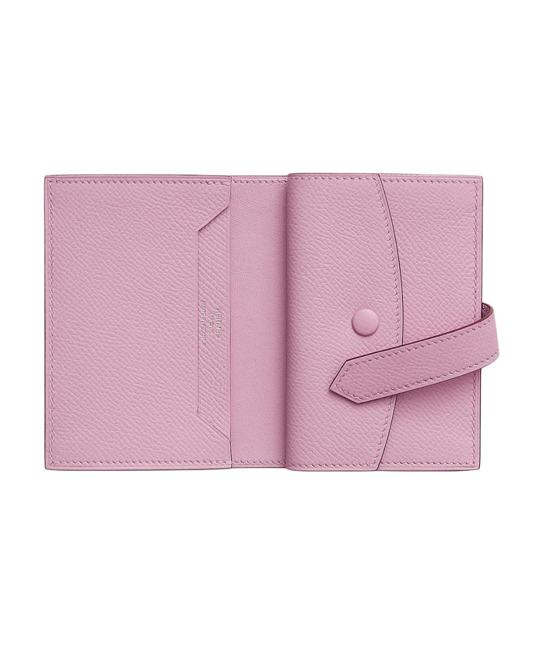 HERMES Розовый кожаный кошелек, фото 2