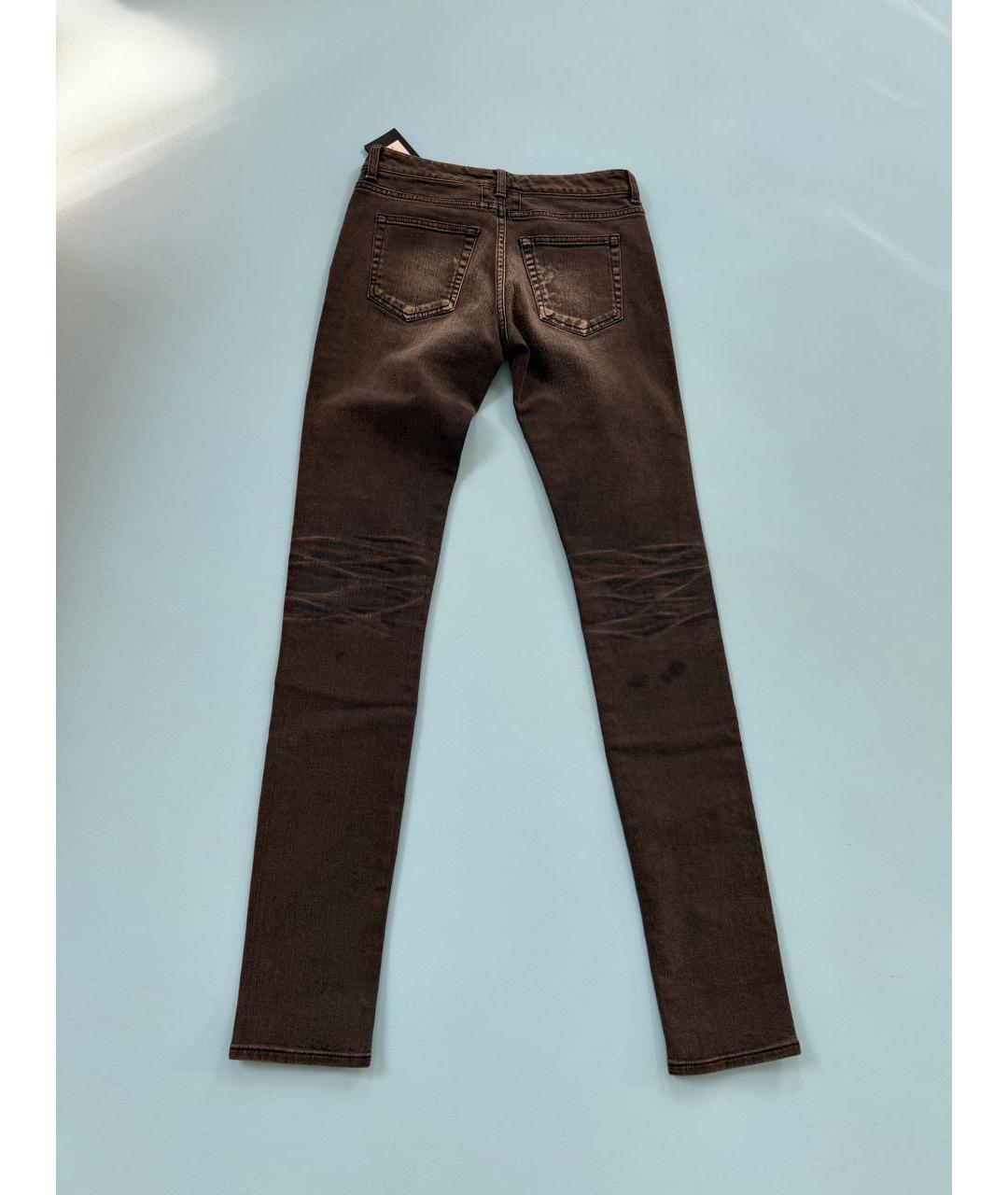 SAINT LAURENT Черные хлопко-эластановые джинсы слим, фото 3