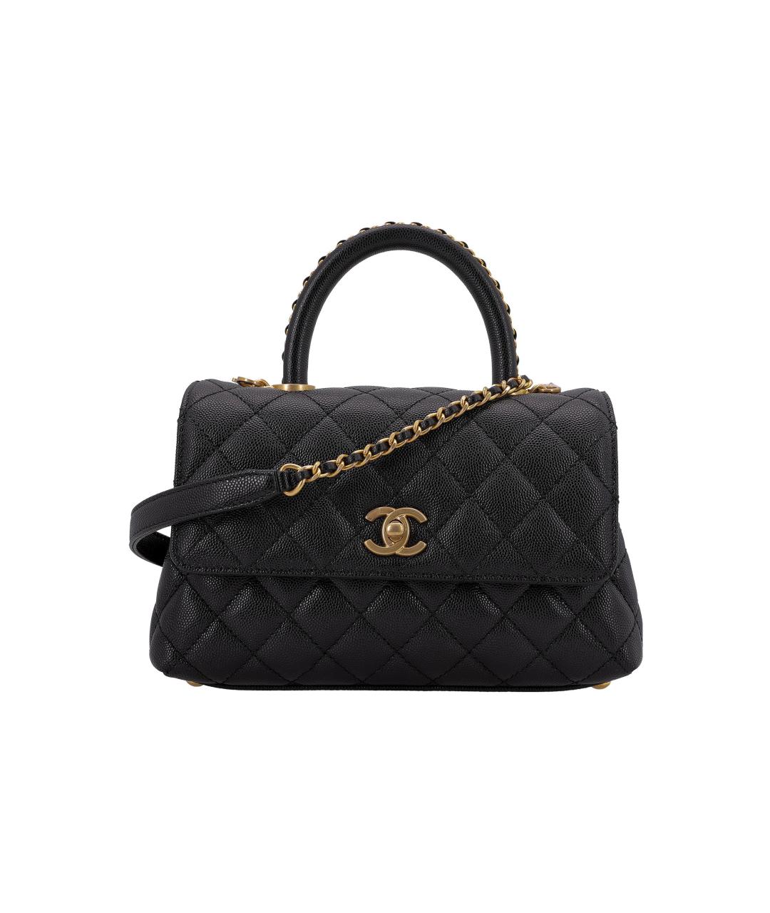 CHANEL Черная кожаная сумка через плечо, фото 6