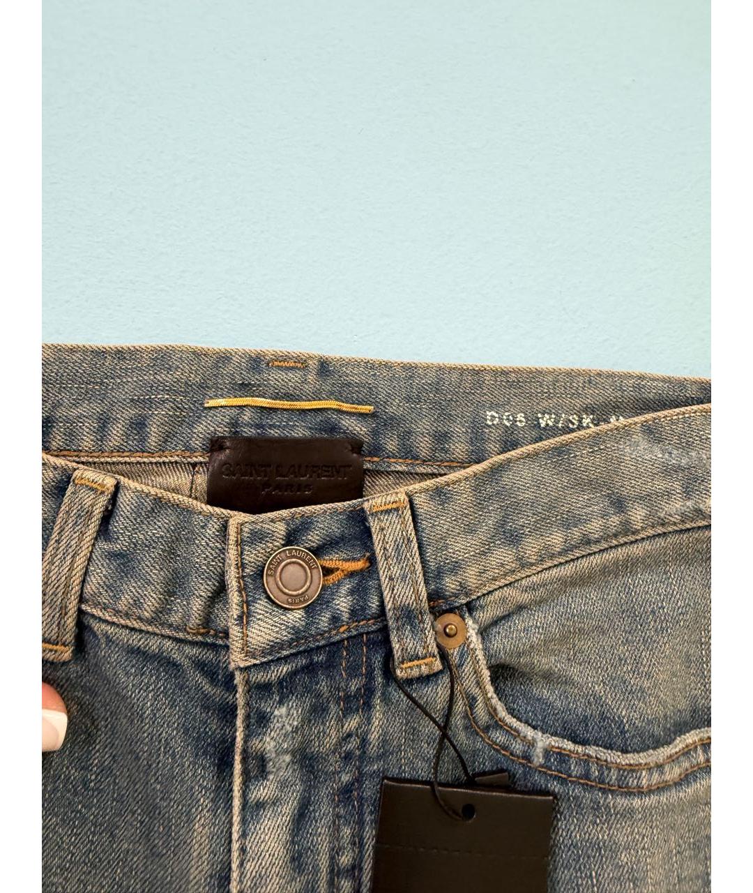 SAINT LAURENT Хлопко-эластановые джинсы слим, фото 3