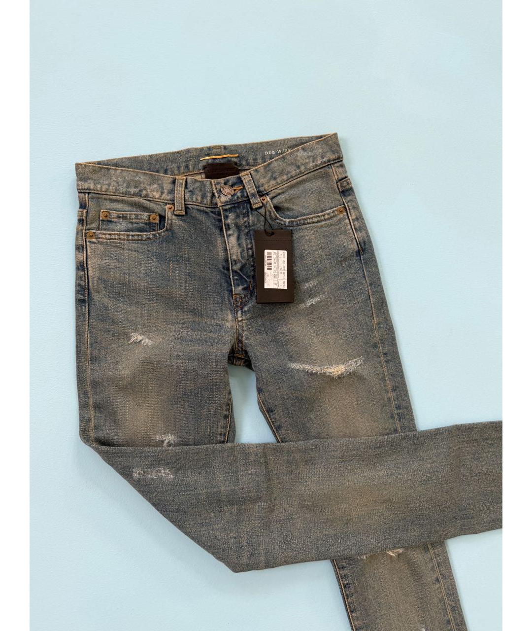 SAINT LAURENT Хлопко-эластановые джинсы слим, фото 4