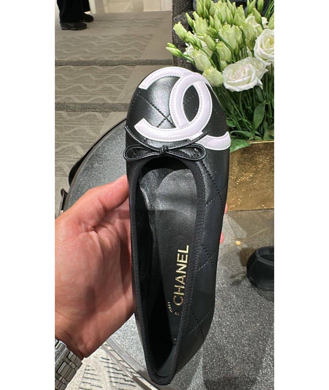 CHANEL Черные кожаные балетки, фото 7