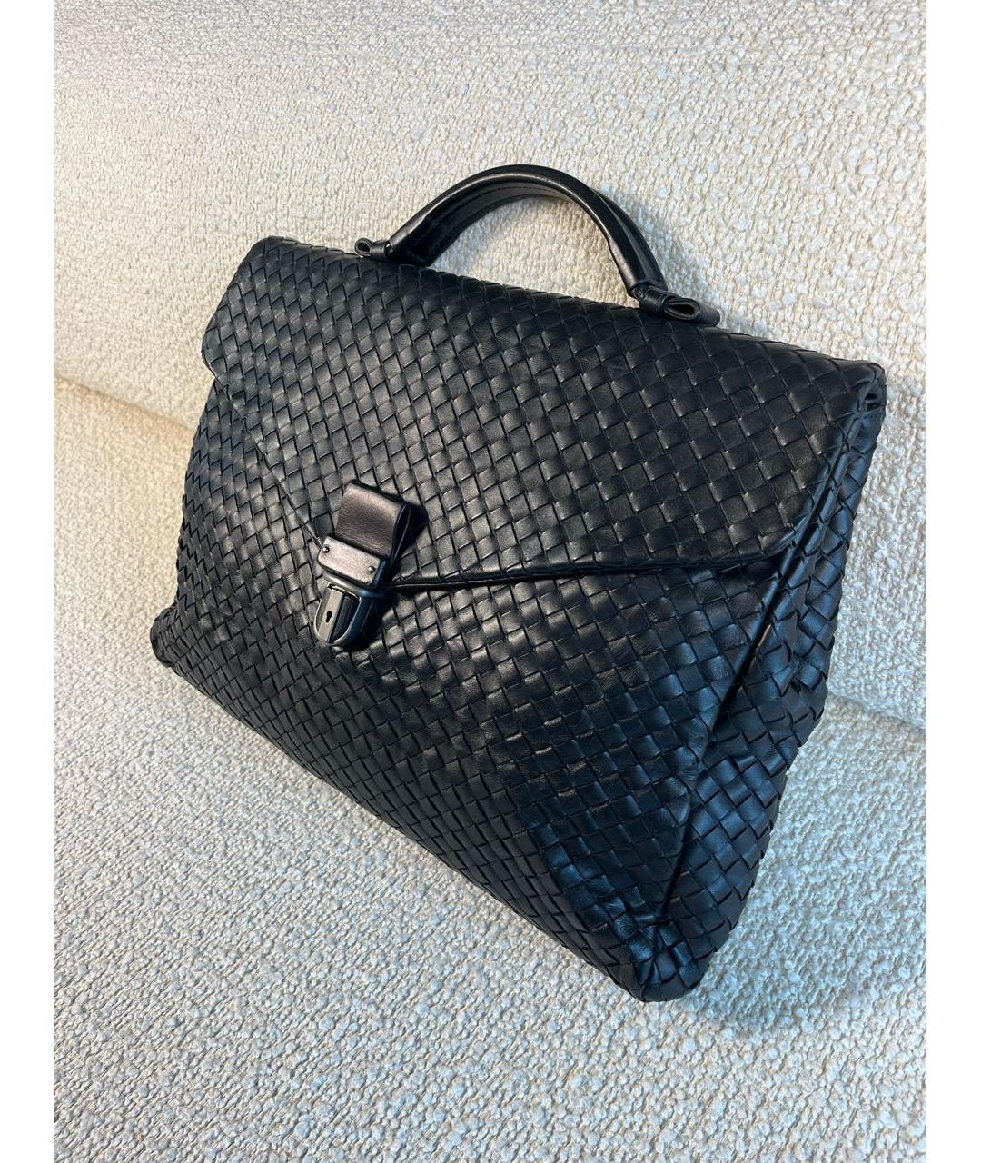 BOTTEGA VENETA Черный кожаный портфель, фото 5
