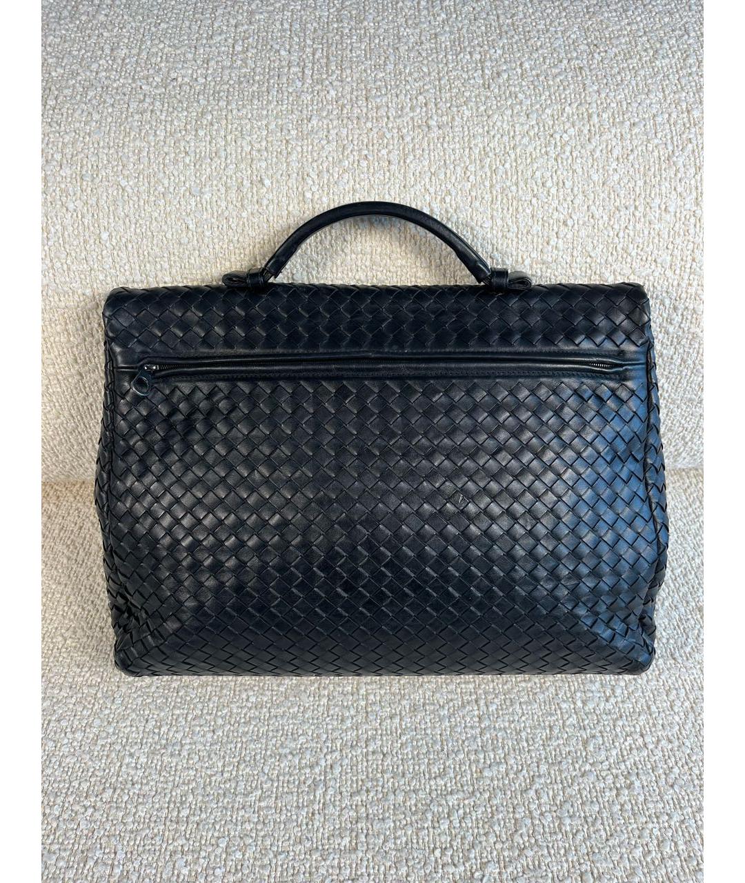 BOTTEGA VENETA Черный кожаный портфель, фото 3
