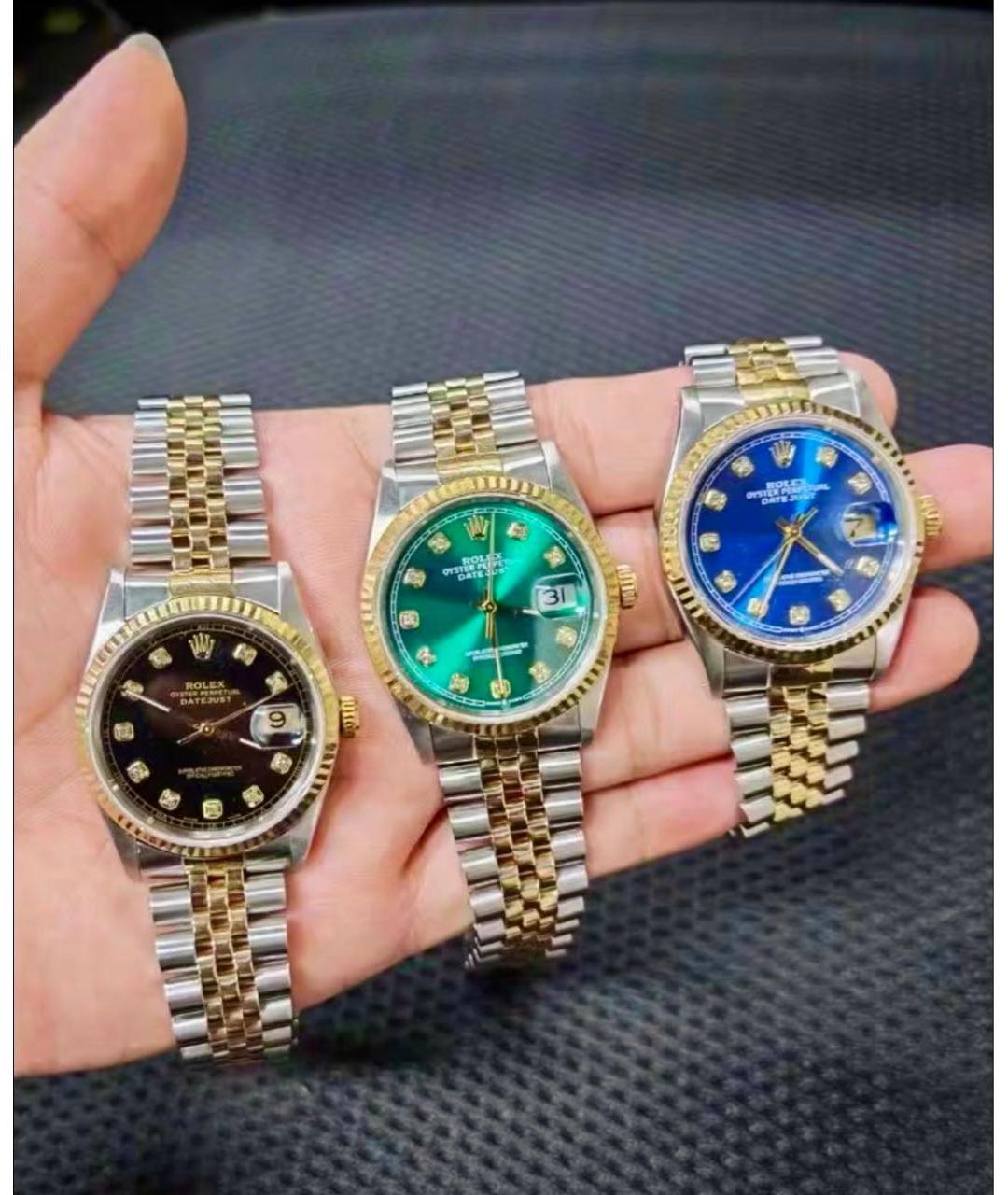 ROLEX Синие часы из желтого золота, фото 6