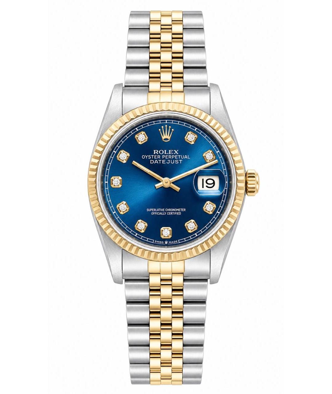 ROLEX Синие часы из желтого золота, фото 8