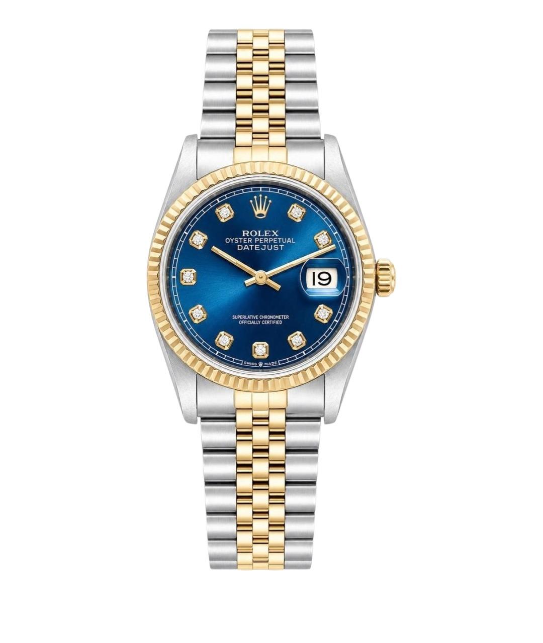ROLEX Синие часы из желтого золота, фото 9