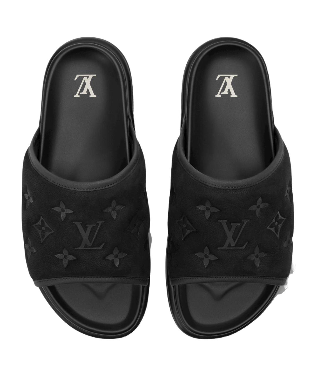 LOUIS VUITTON Черные шлепанцы, фото 4