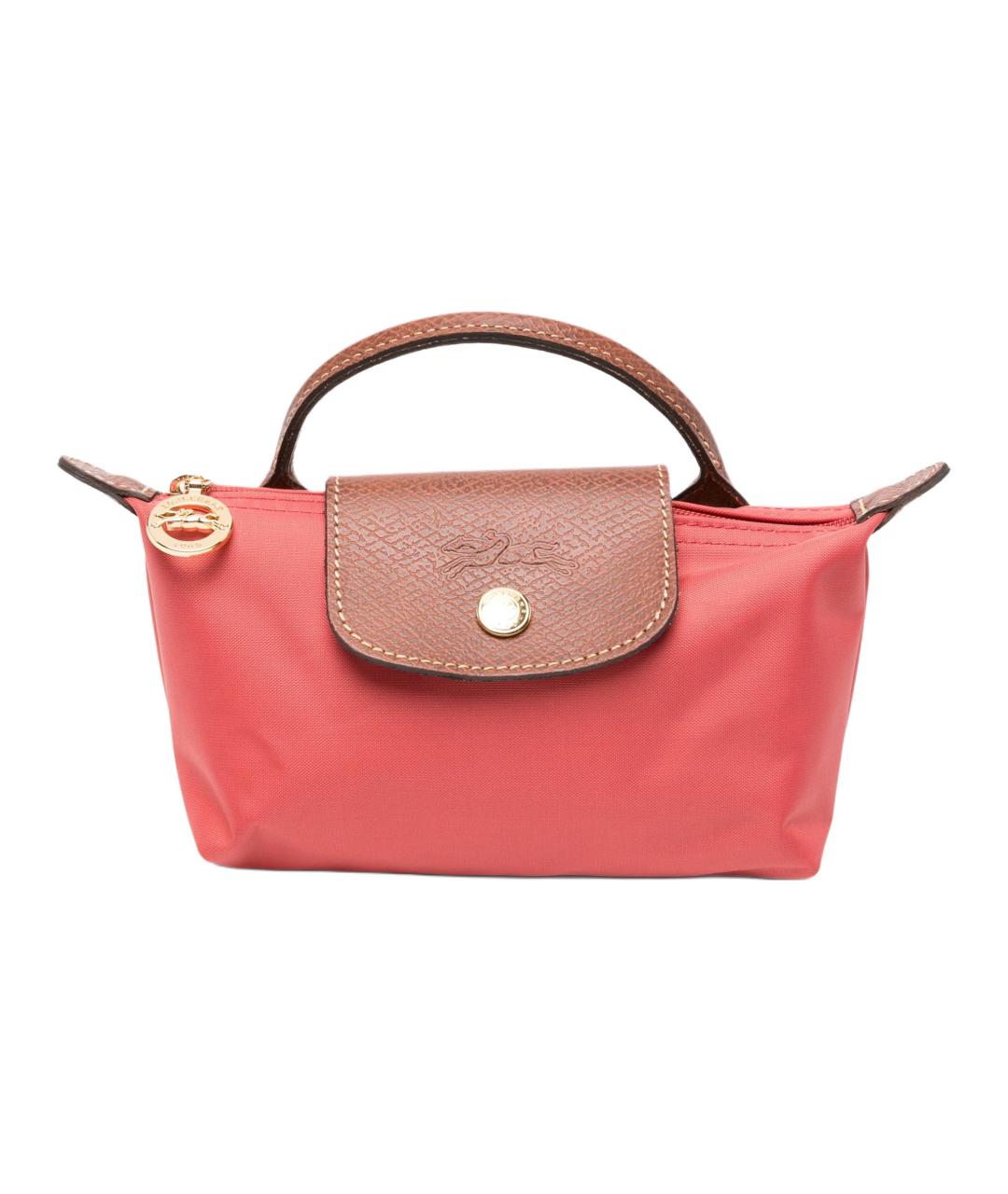 LONGCHAMP Коралловая тканевая сумка с короткими ручками, фото 1