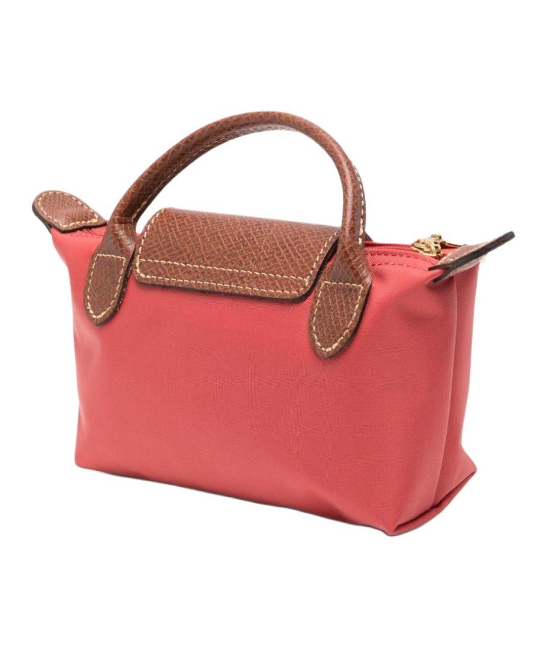 LONGCHAMP Коралловая тканевая сумка с короткими ручками, фото 2