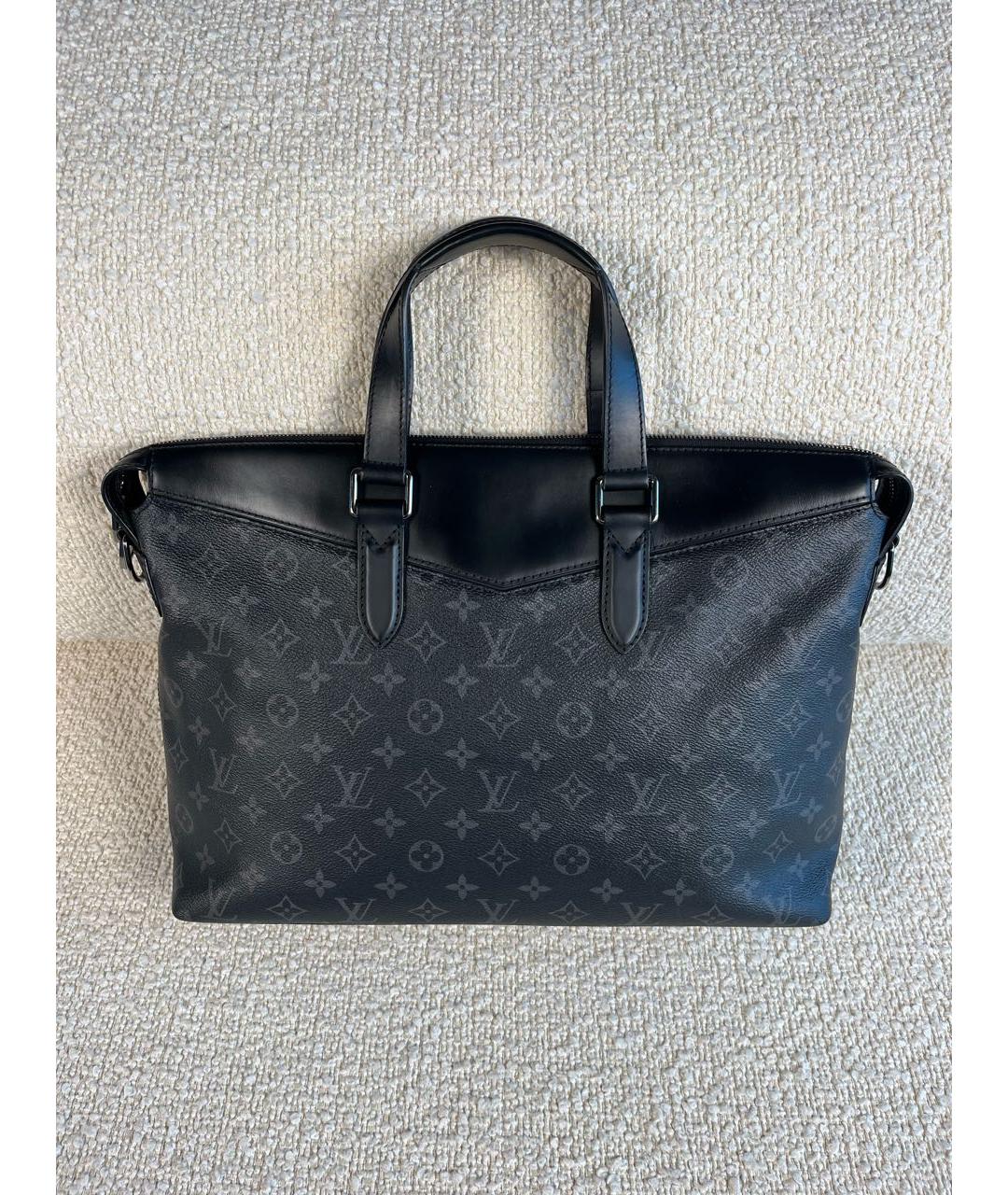LOUIS VUITTON Черный кожаный портфель, фото 3
