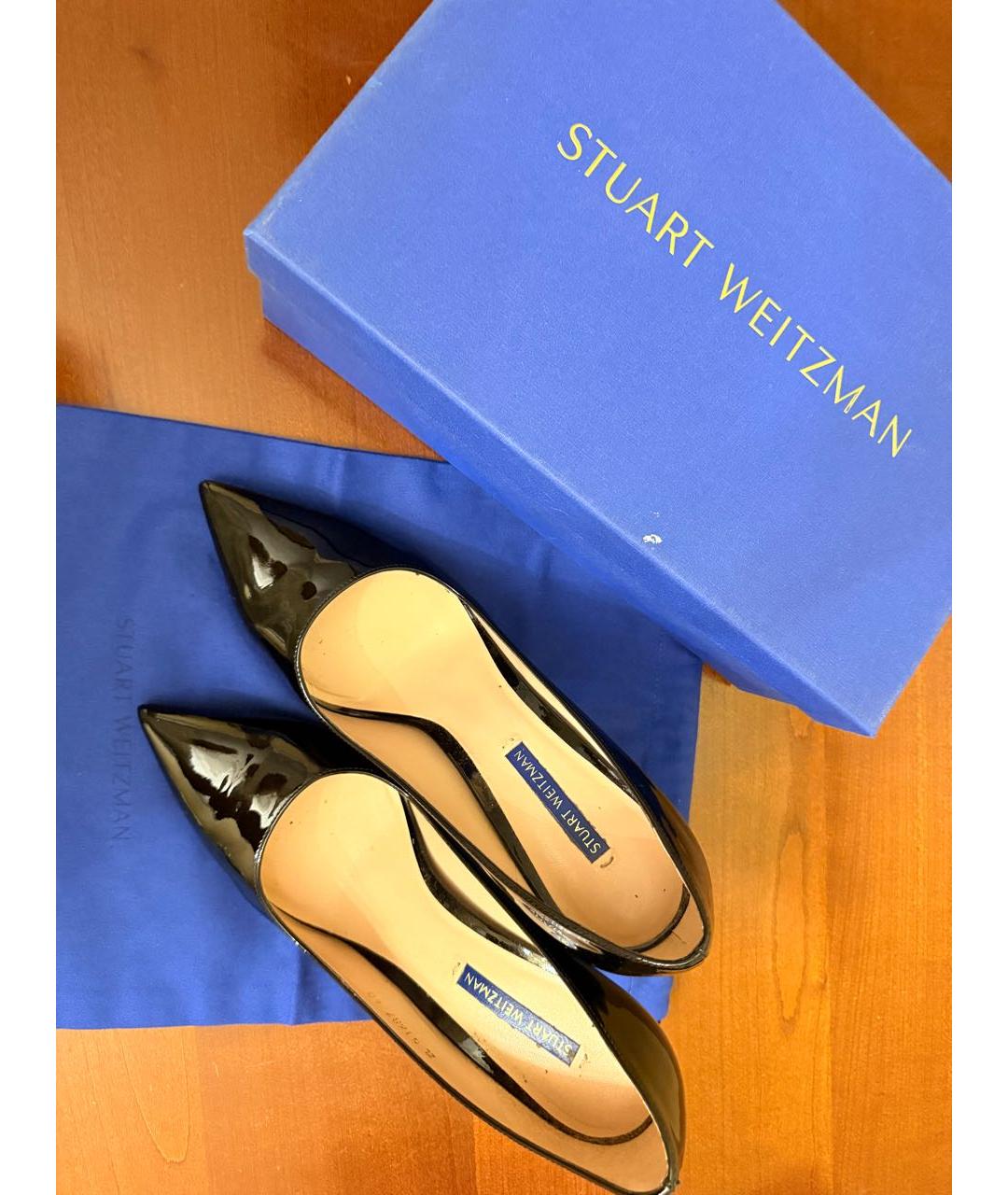 STUART WEITZMAN Черные туфли из лакированной кожи, фото 3