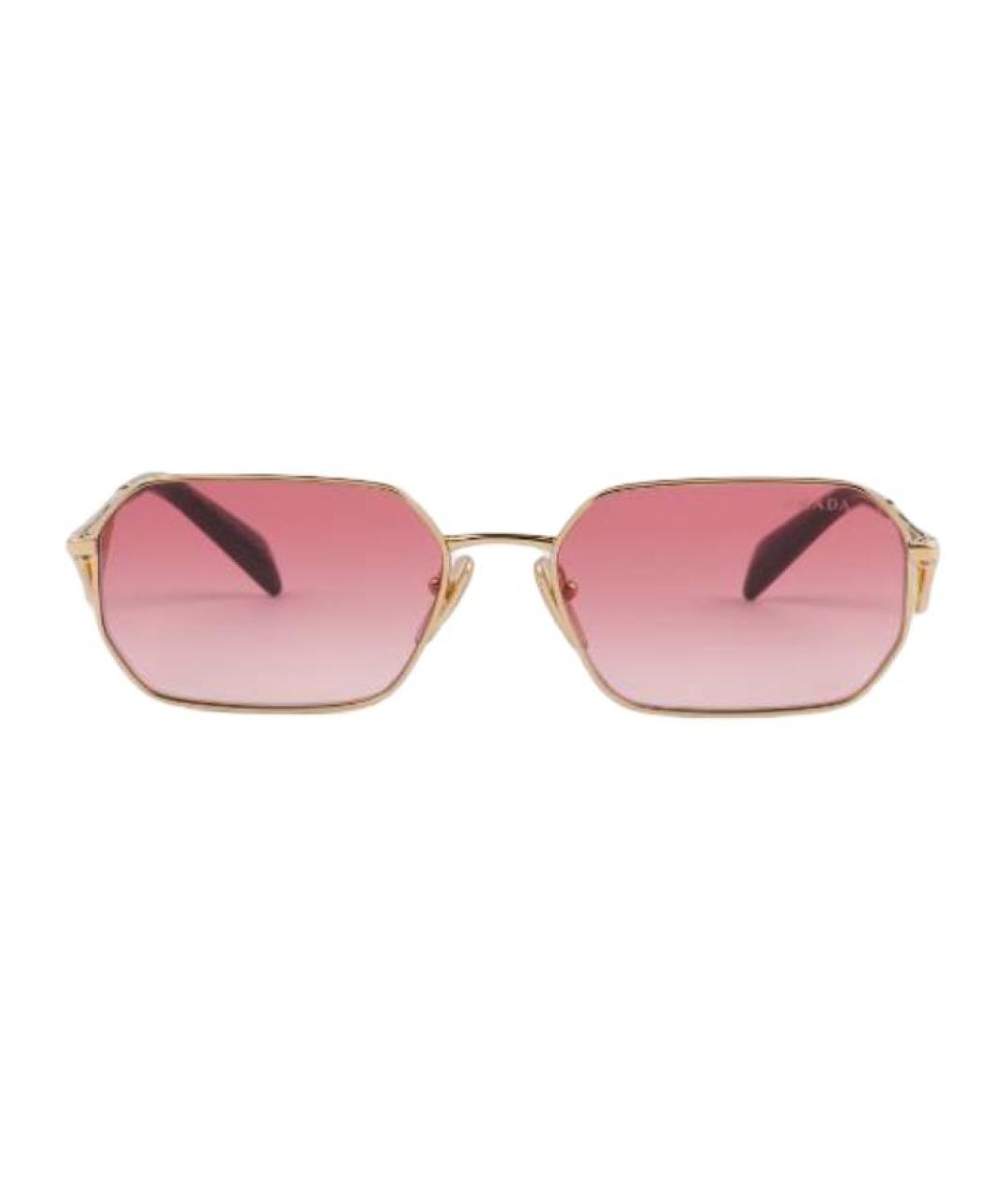 PRADA Золотые металлические солнцезащитные очки, фото 1