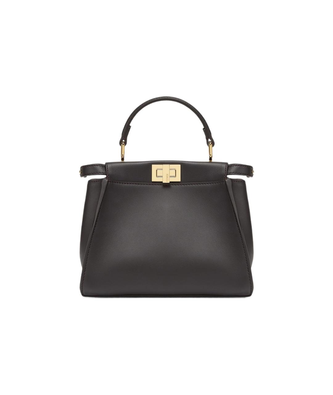 FENDI Черная кожаная сумка через плечо, фото 3