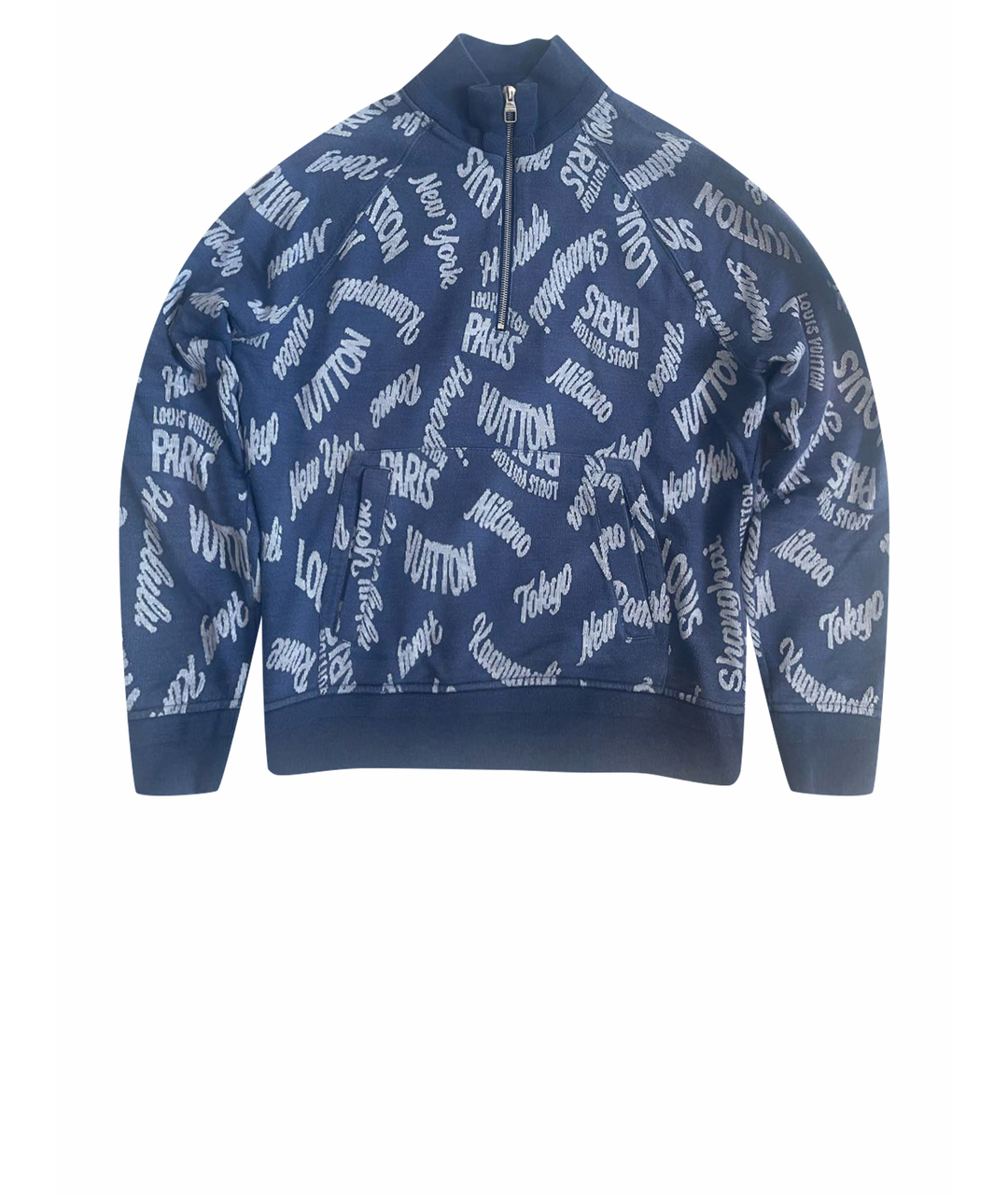 LOUIS VUITTON PRE-OWNED Синий хлопковый джемпер / свитер, фото 1
