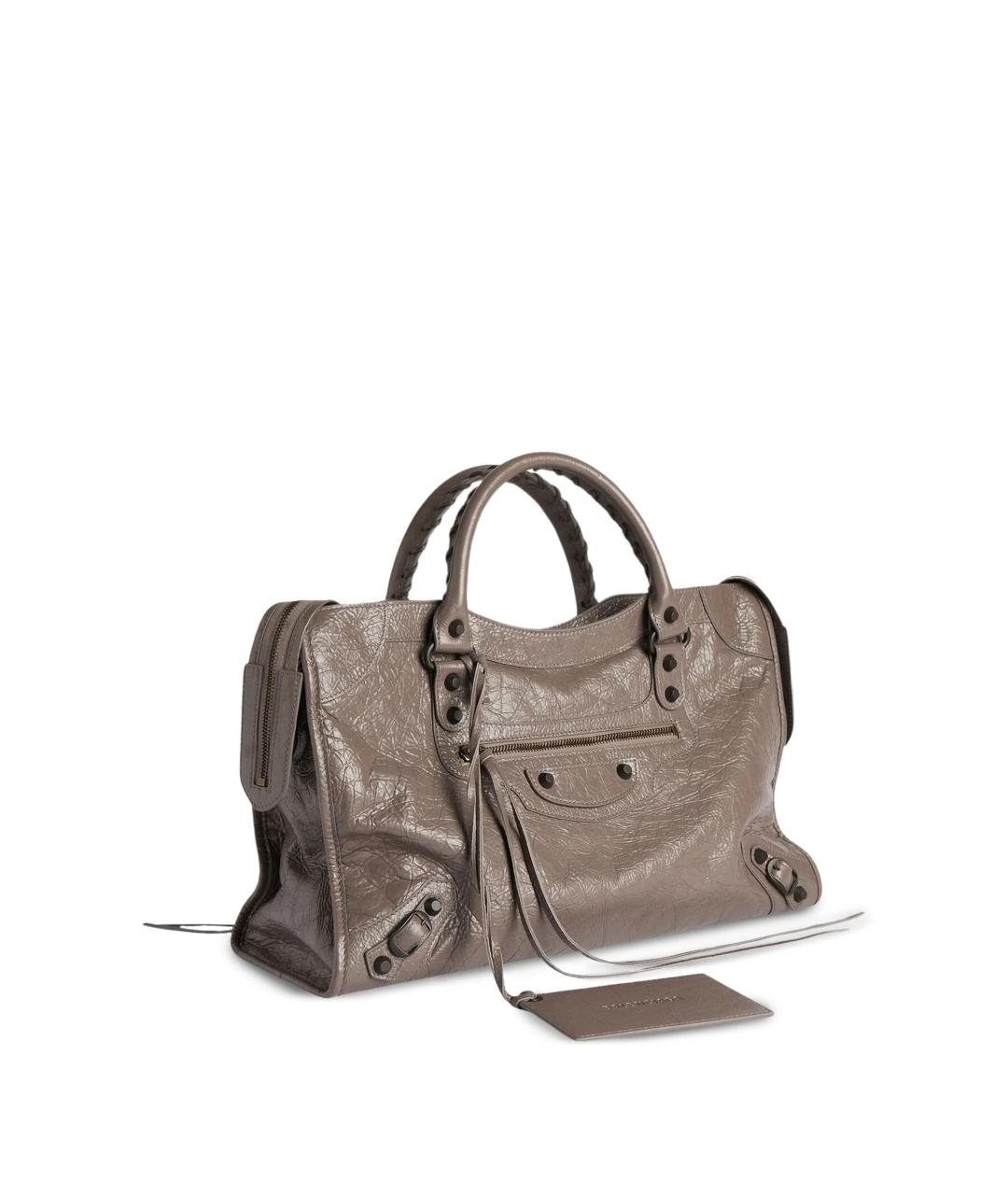 BALENCIAGA Серая кожаная сумка тоут, фото 3