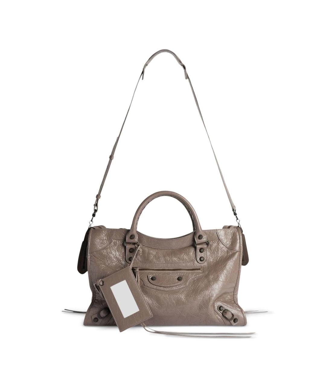 BALENCIAGA Серая кожаная сумка тоут, фото 5