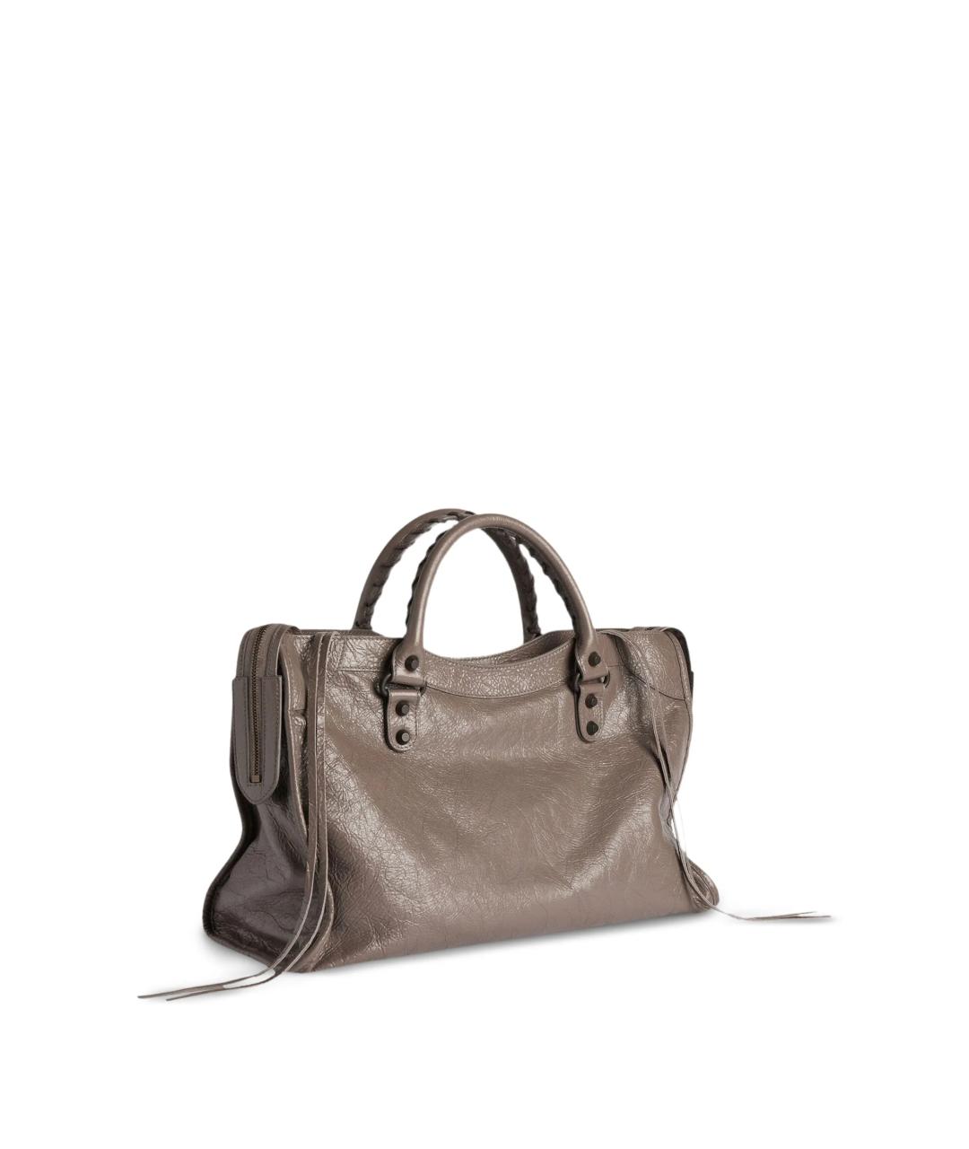 BALENCIAGA Серая кожаная сумка тоут, фото 4