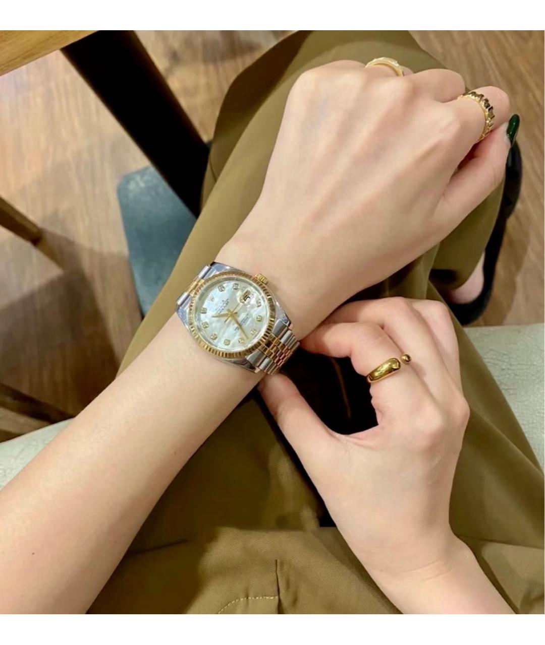 ROLEX Серебряные часы из желтого золота, фото 2