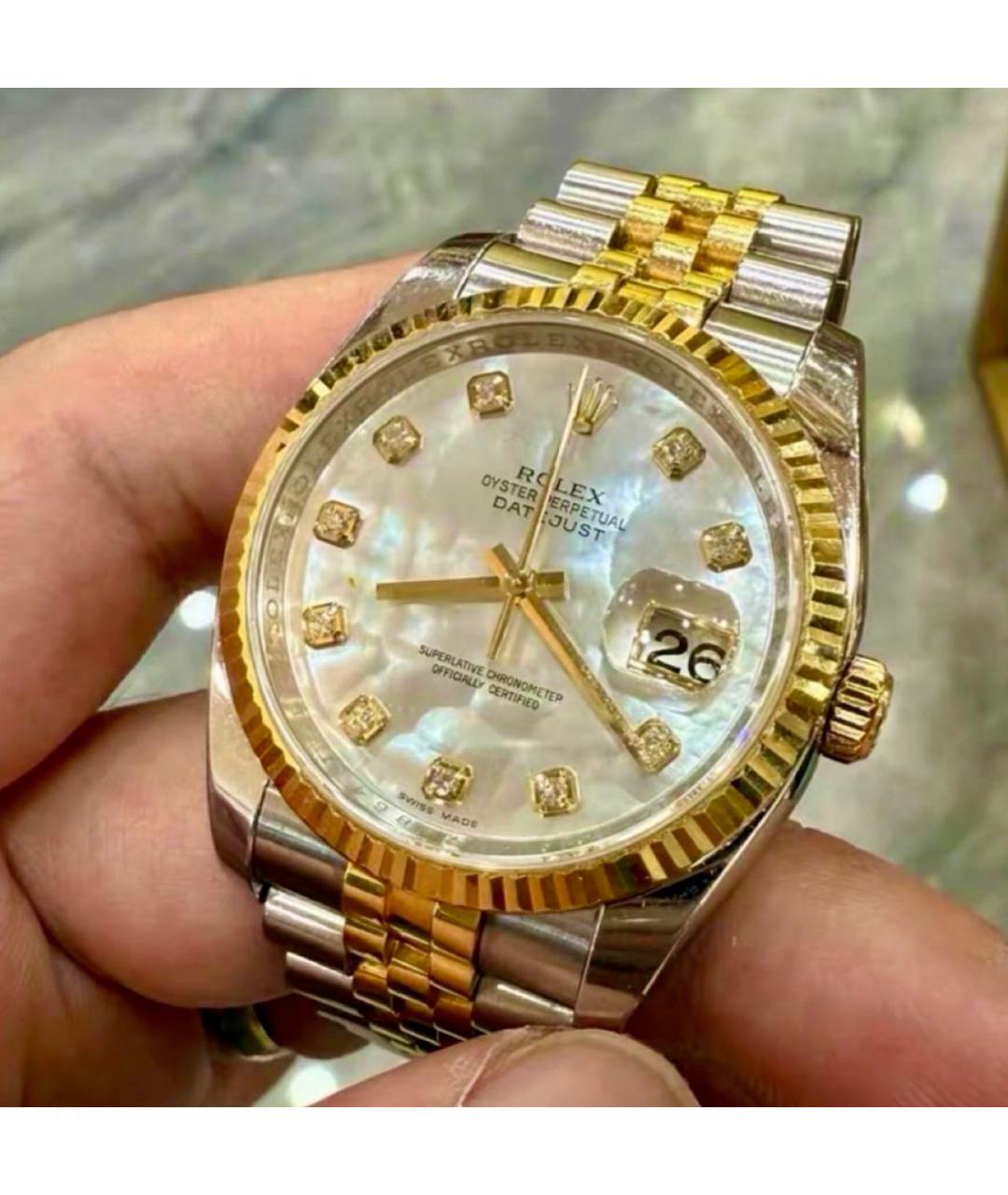 ROLEX Серебряные часы из желтого золота, фото 5
