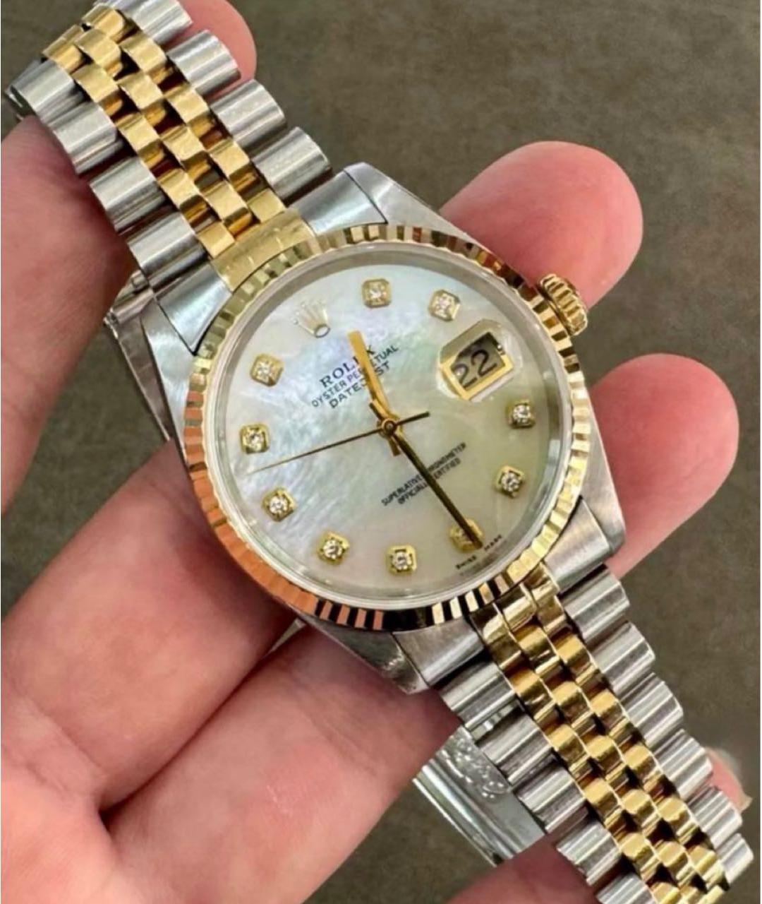 ROLEX Серебряные часы из желтого золота, фото 7