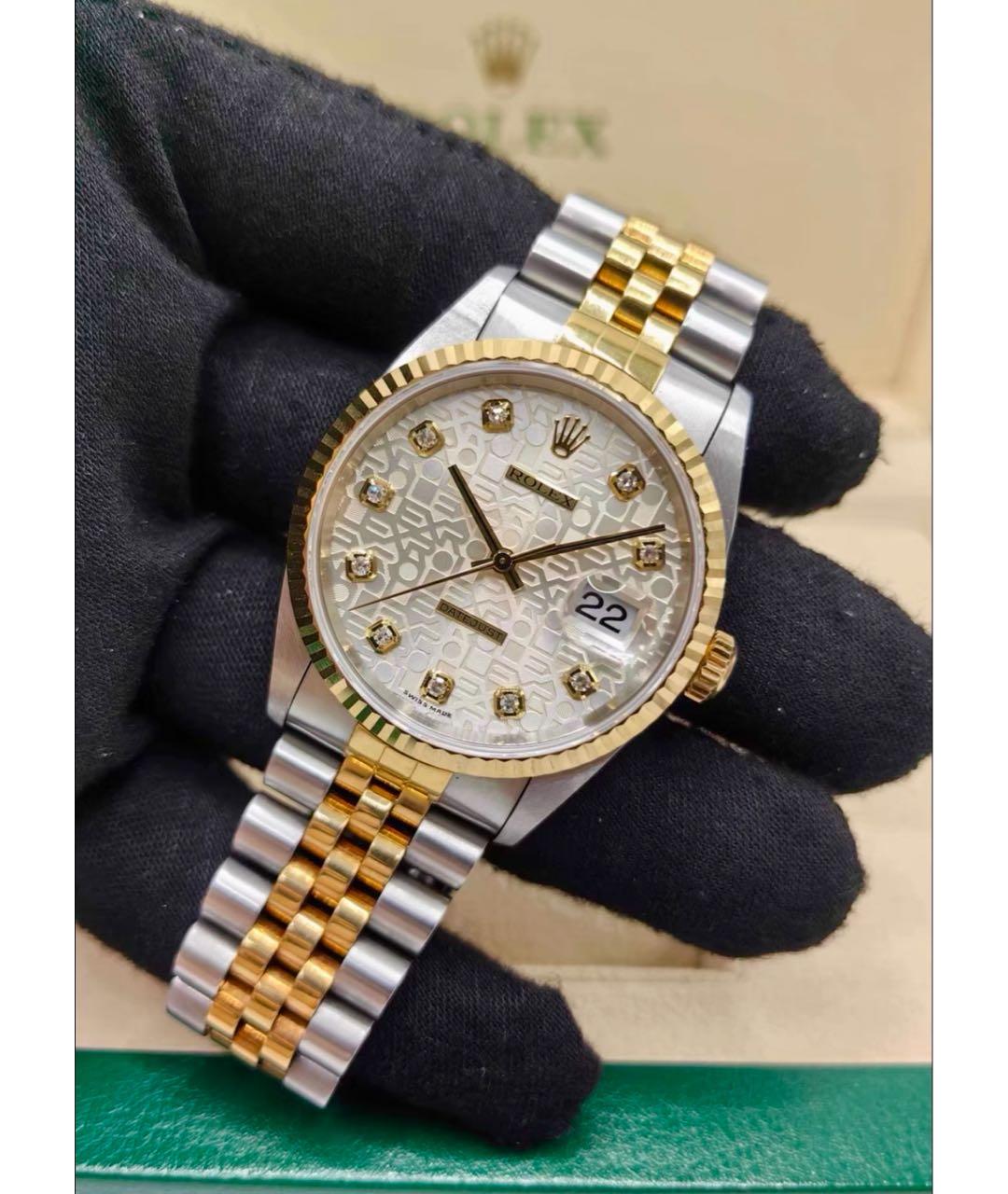 ROLEX Серебряные часы из желтого золота, фото 6