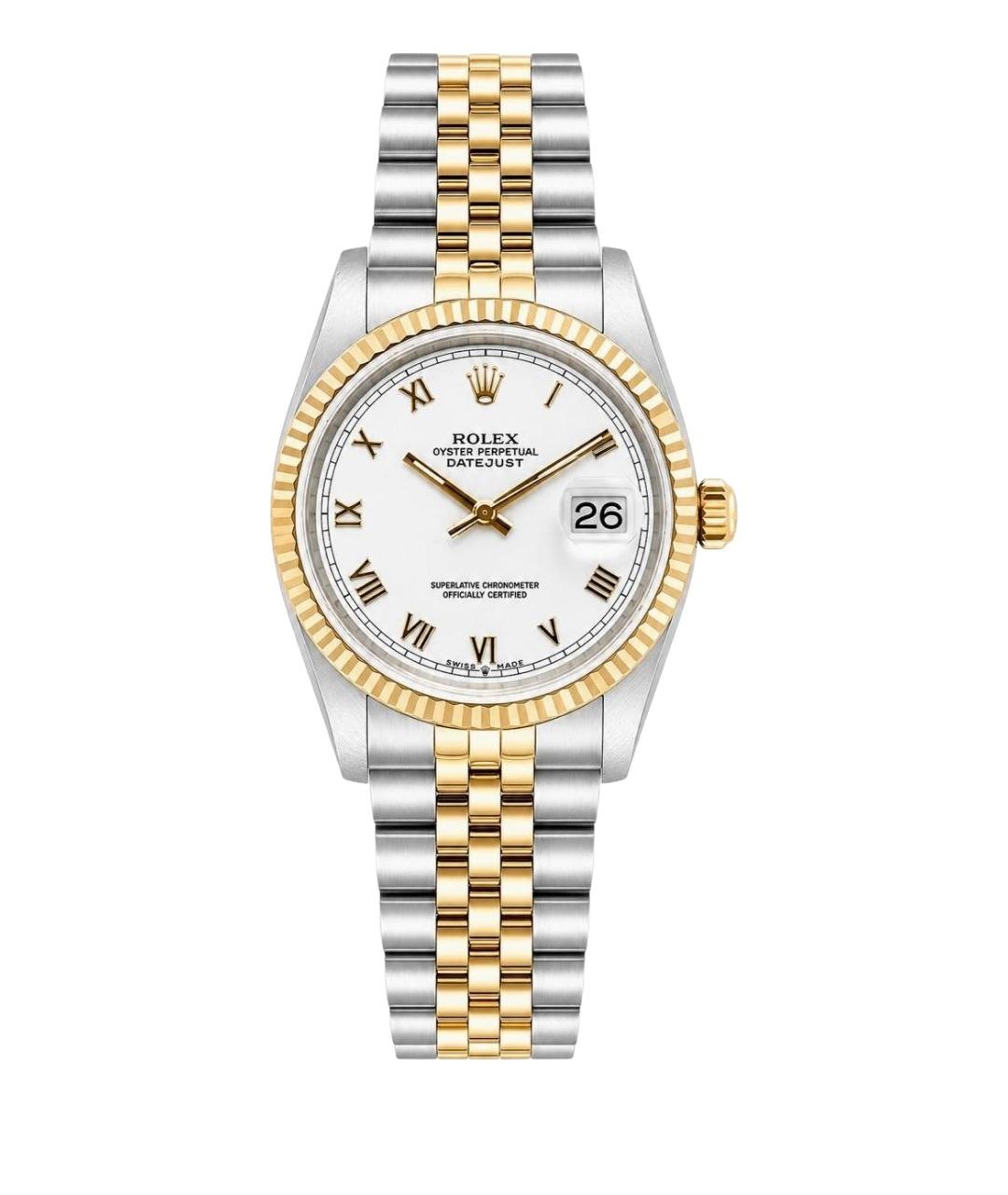 ROLEX Белые часы из желтого золота, фото 1