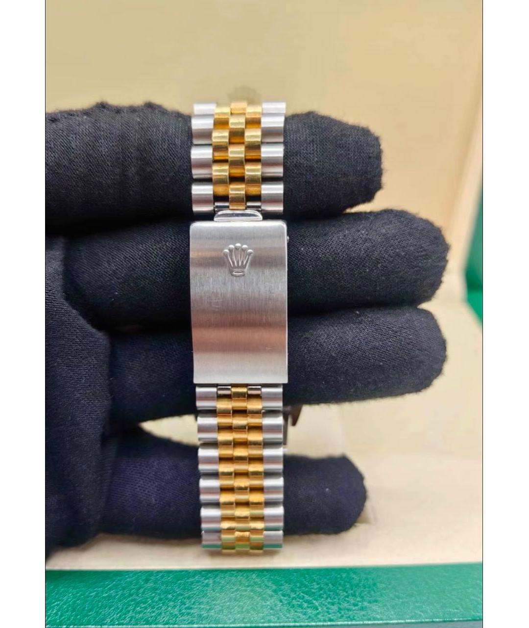 ROLEX Белые часы из желтого золота, фото 4