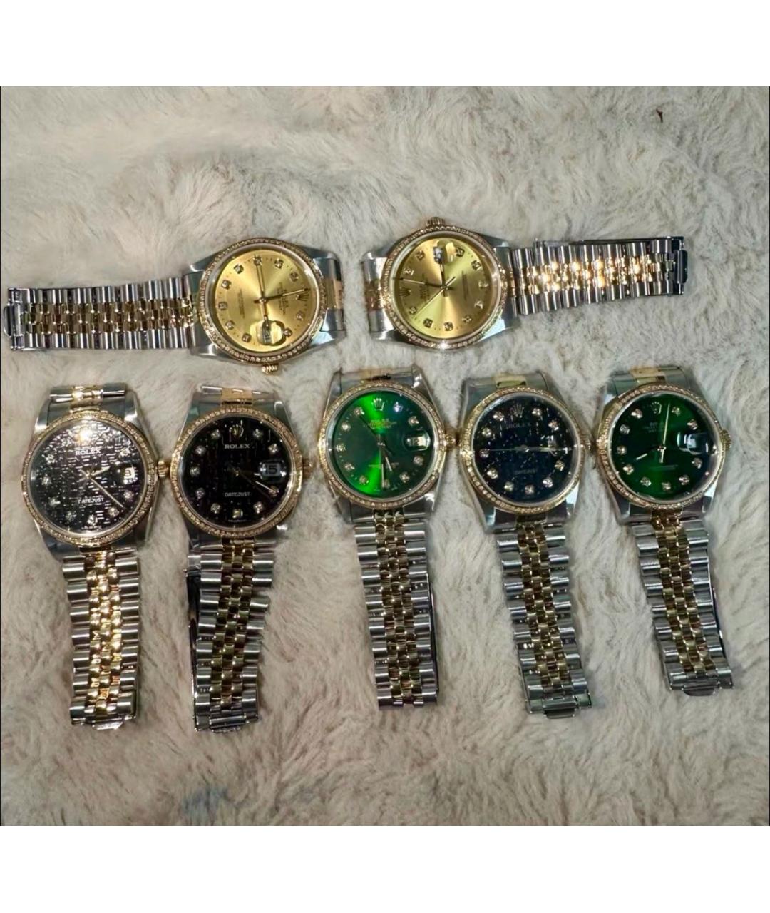 ROLEX Белые часы из желтого золота, фото 7