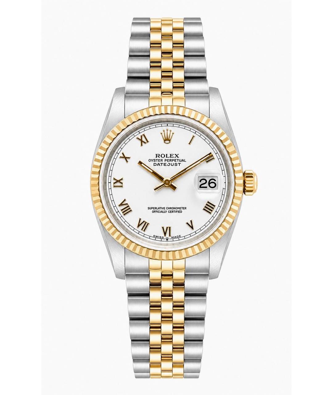 ROLEX Белые часы из желтого золота, фото 9