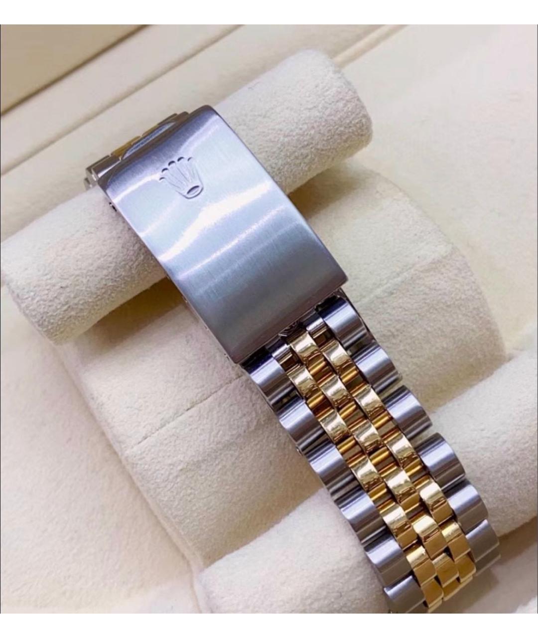 ROLEX Черные часы из желтого золота, фото 4