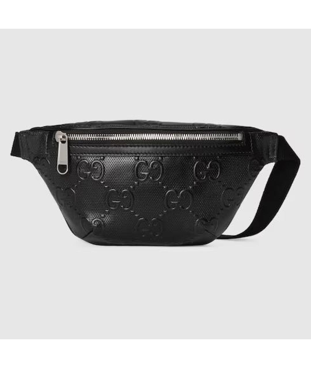 GUCCI Черная кожаная поясная сумка, фото 6