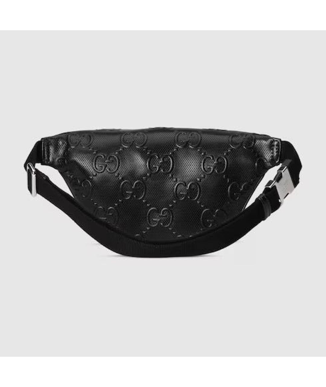 GUCCI Черная кожаная поясная сумка, фото 2