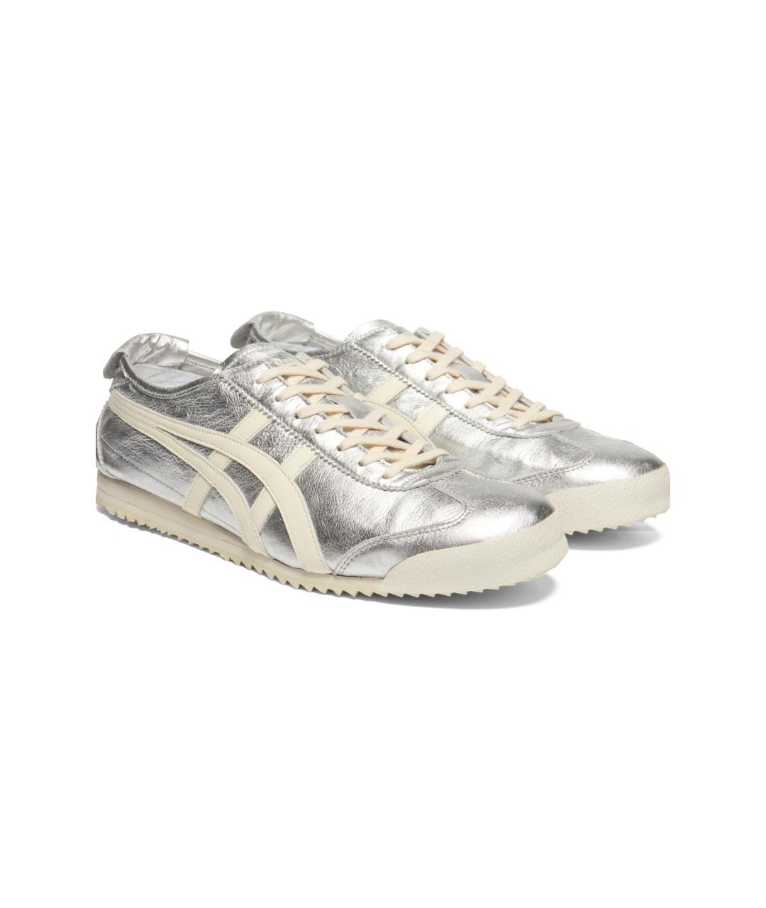 ONITSUKA TIGER Серебряные кожаные кроссовки, фото 3