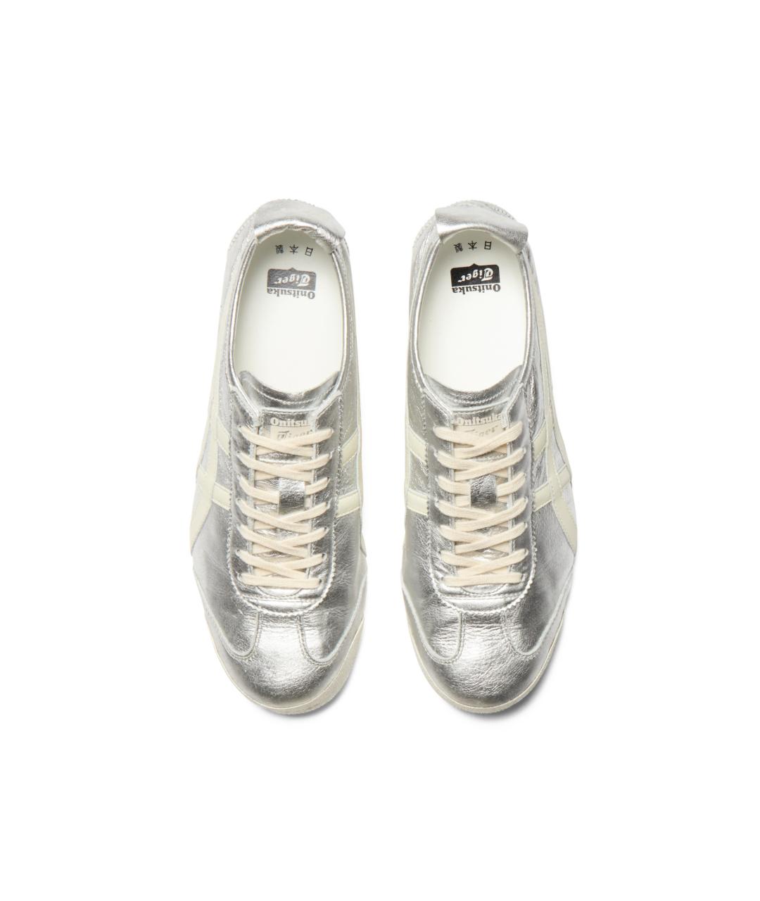 ONITSUKA TIGER Серебряные кожаные кроссовки, фото 5
