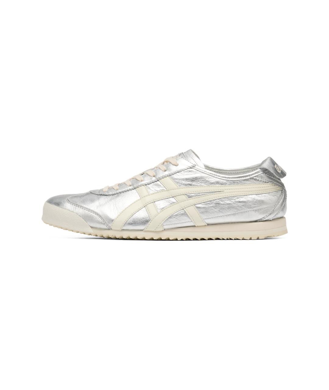 ONITSUKA TIGER Серебряные кожаные кроссовки, фото 2