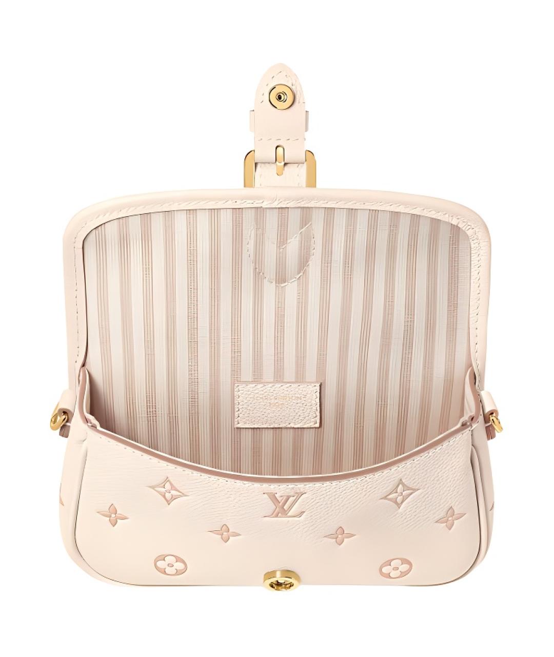 LOUIS VUITTON Бежевая кожаная сумка с короткими ручками, фото 4