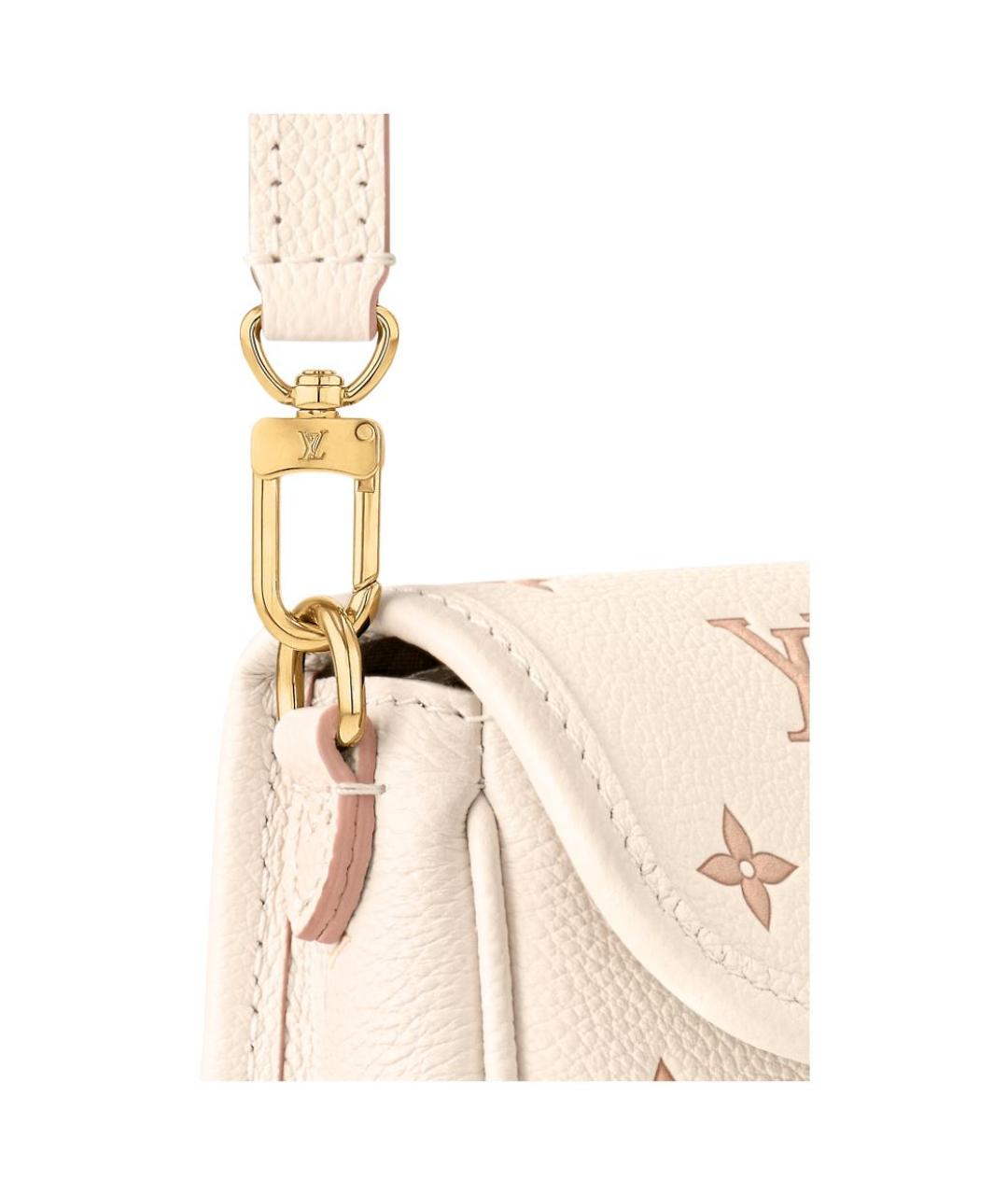 LOUIS VUITTON Бежевая кожаная сумка с короткими ручками, фото 5
