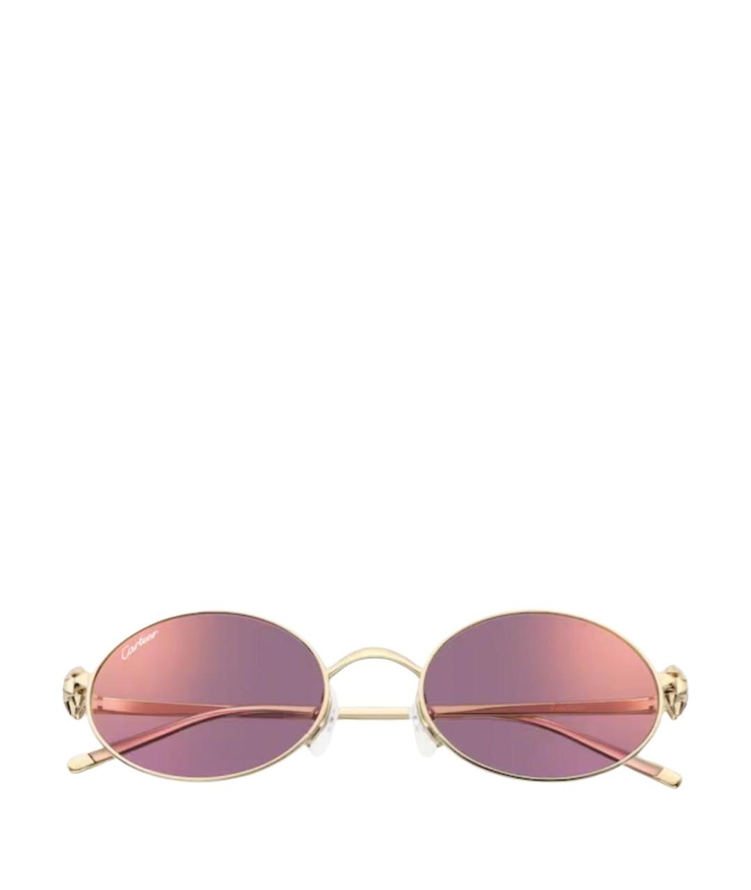 CARTIER Розовые металлические солнцезащитные очки, фото 1