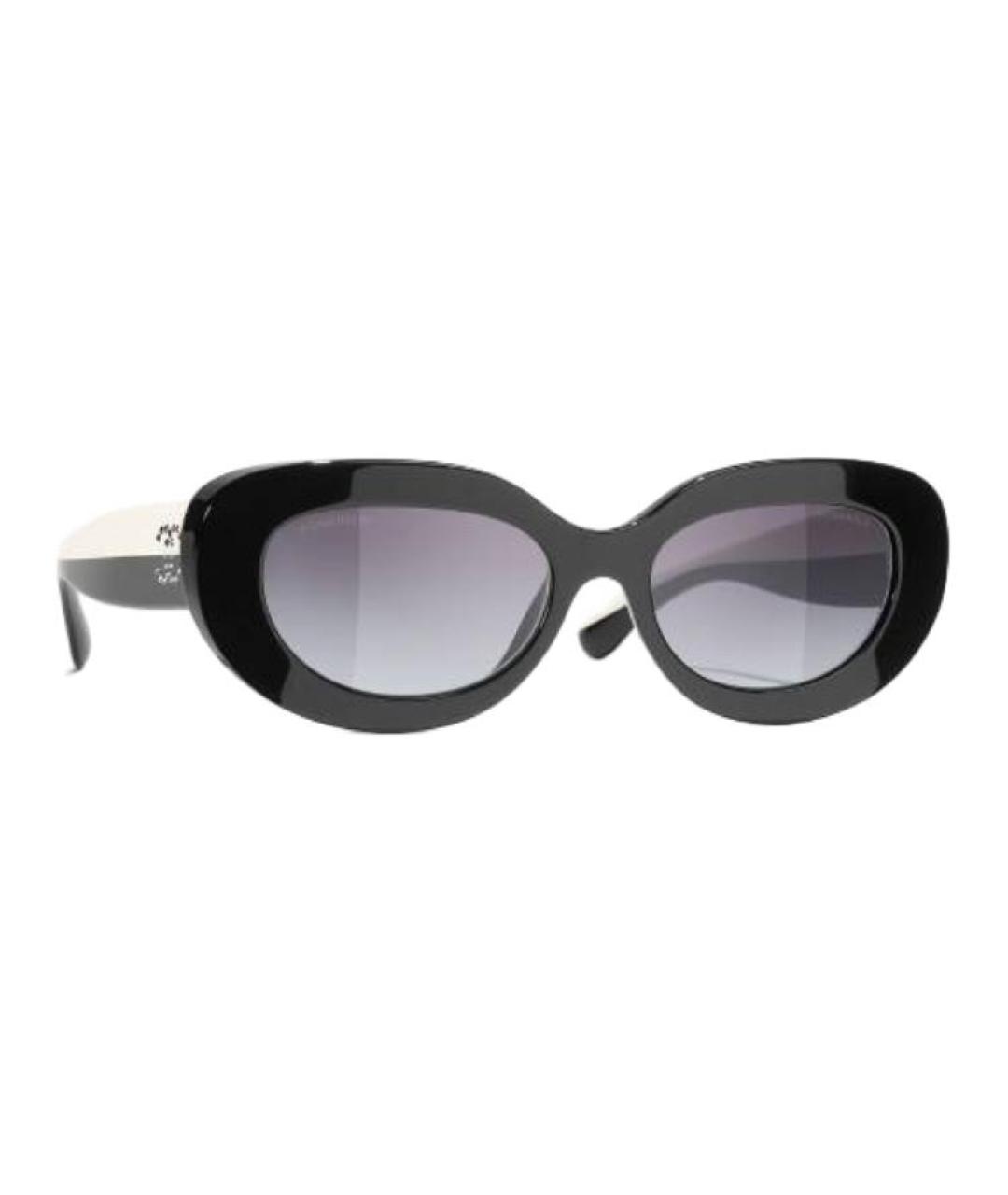 CHANEL Черные пластиковые солнцезащитные очки, фото 1