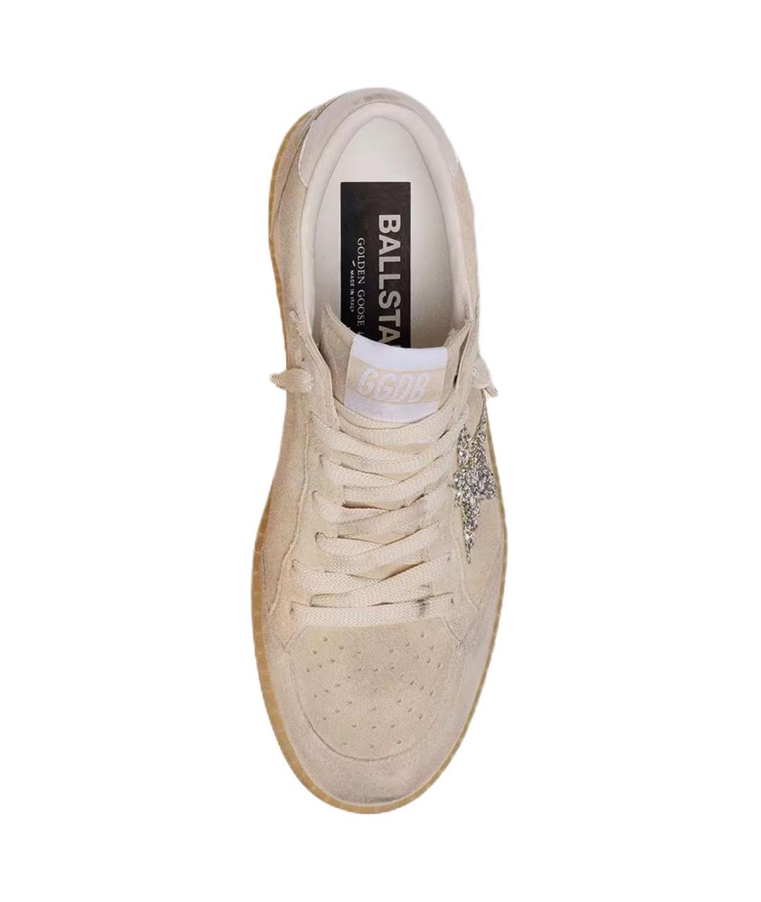 GOLDEN GOOSE DELUXE BRAND Коралловые кожаные кроссовки, фото 4