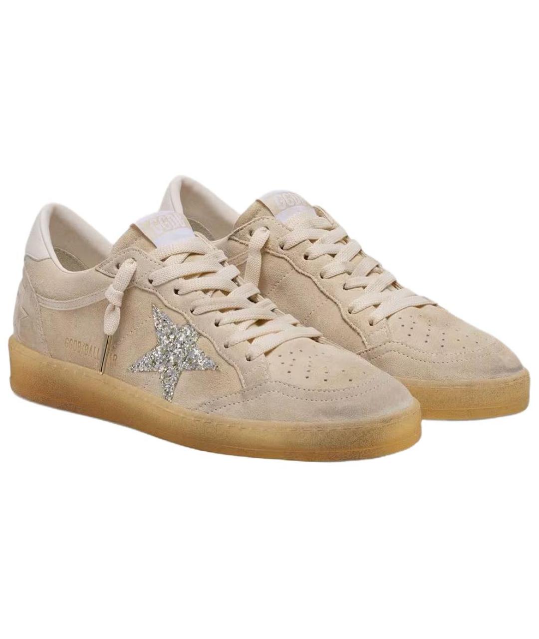 GOLDEN GOOSE DELUXE BRAND Коралловые кожаные кроссовки, фото 3