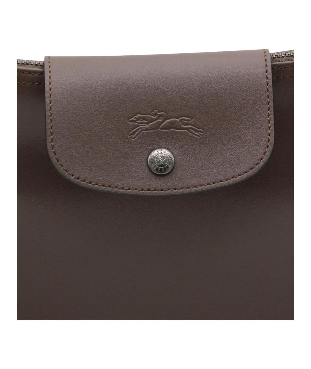 LONGCHAMP Коричневая кожаная сумка через плечо, фото 4