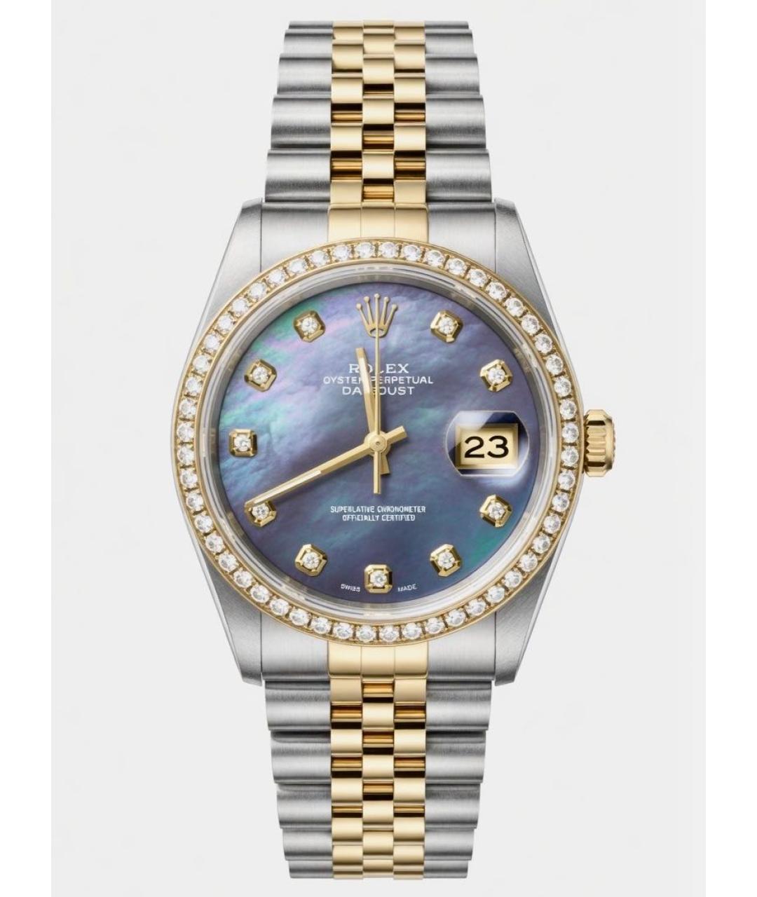 ROLEX Темно-синие часы из желтого золота, фото 9